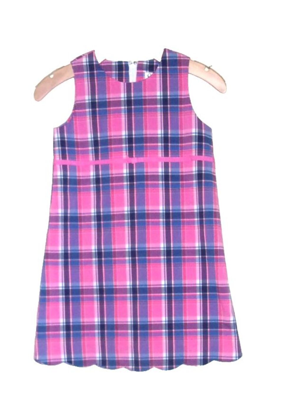 Lilly Pulitzer Girls Size 7 Plaid Pink Dress  Sleeveless Cotton Blend Stretch